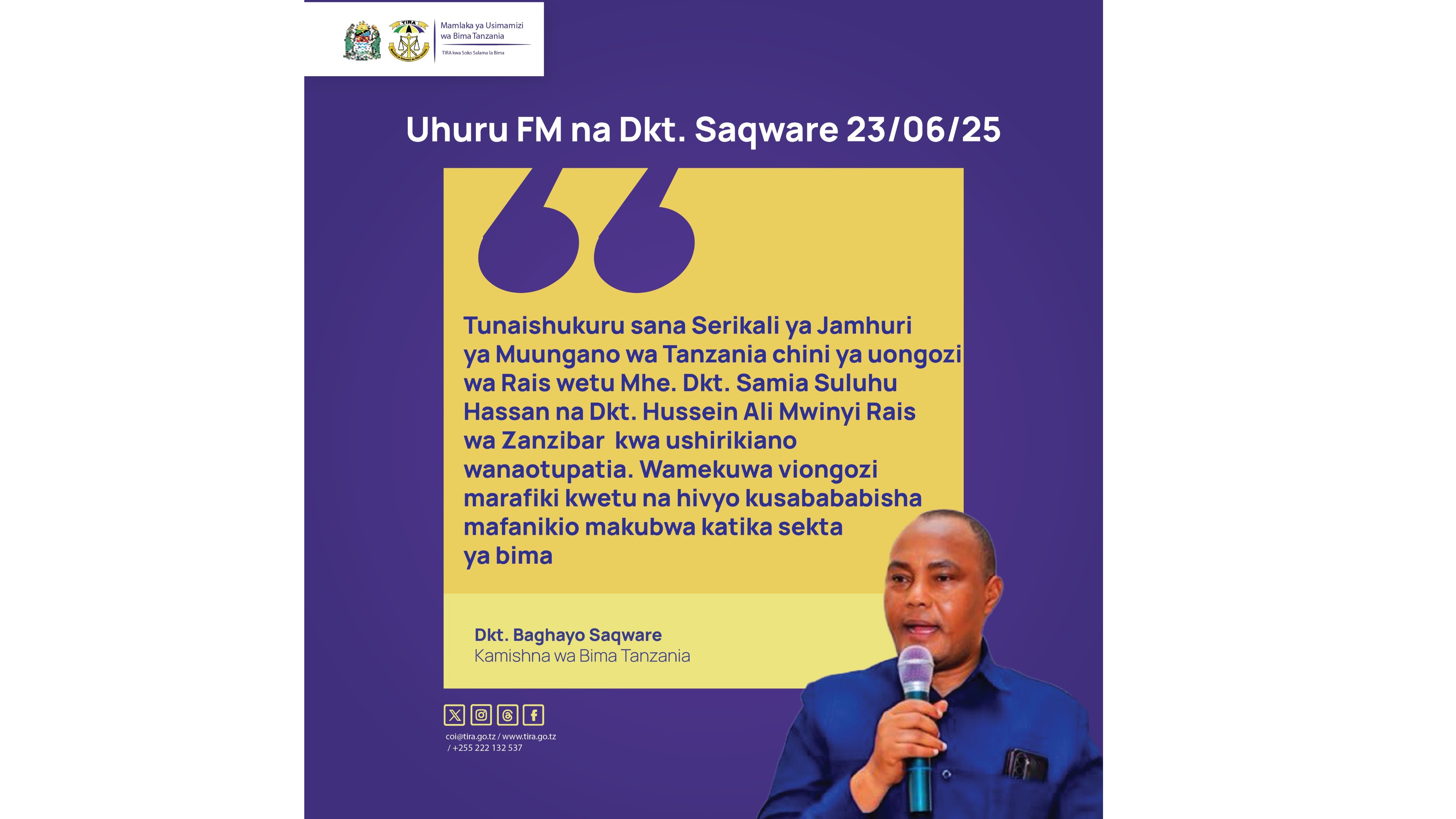Nukuu za Kamishna kwenye kipindi cha Hello Africa Uhuru FM - 23 Juni 2025
