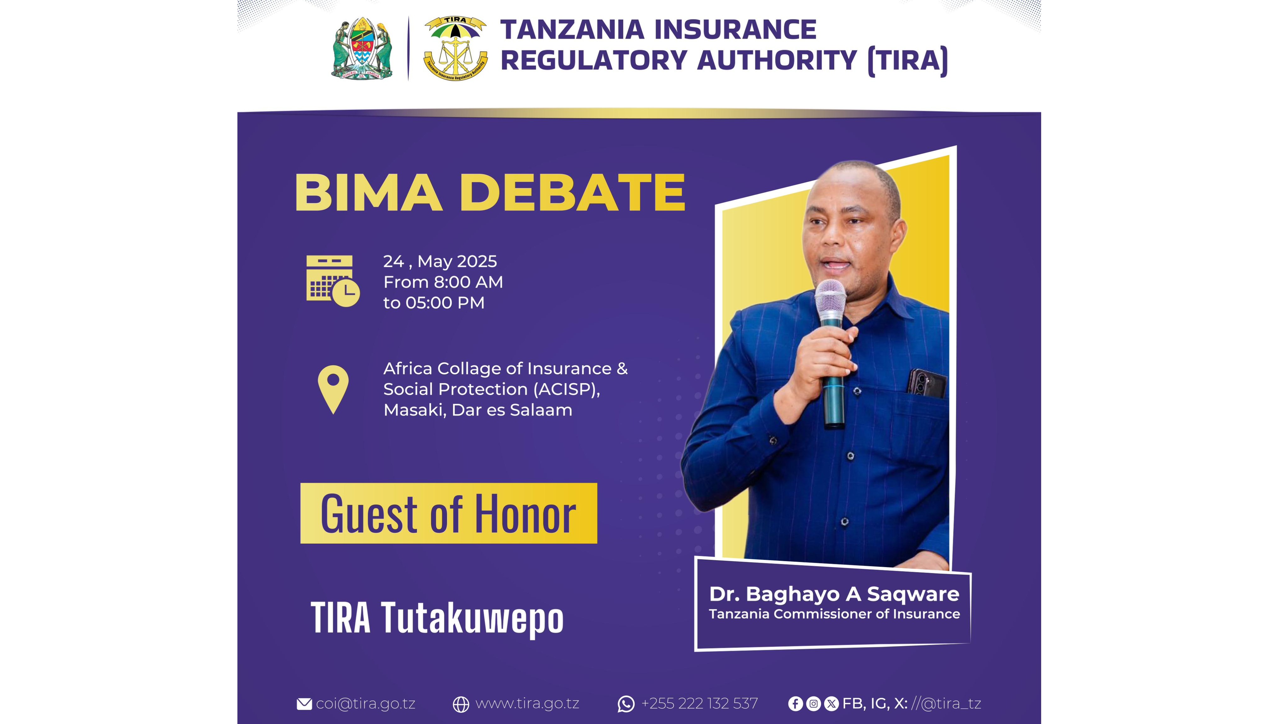 BIMA DEBATE 24 MAY 2025, DONT MISS!! - COMMISSIONER OF INSURANCE AS THE GUEST OF HONOR